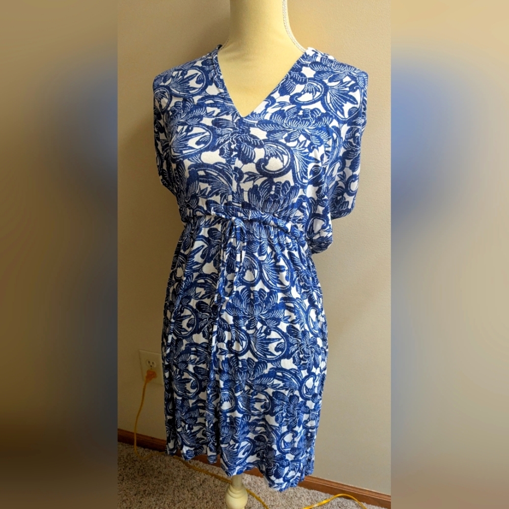 Small LOFT Blue and White Floral Dress